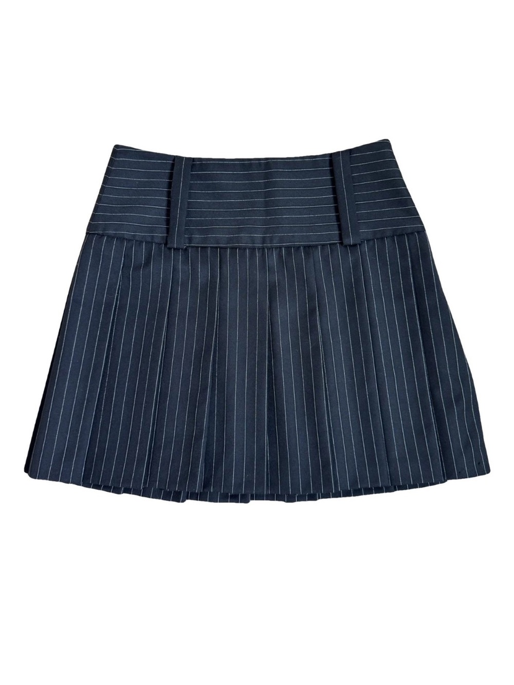 Dolce&Gabbana Vintage Black Pinstripe Pleated Mini Skirt